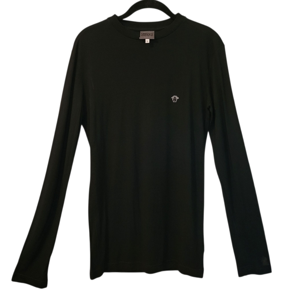 Versace Jeans Couture Wool Blend Black Long Sleeve Crew Neck Sweater Mens S